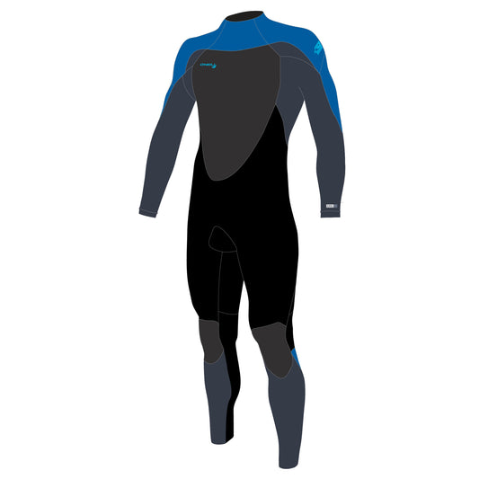 O'Neill Youth Epic 5/4mm Chest Zip Winter Wetsuit in Black / Slate / Bali Blue