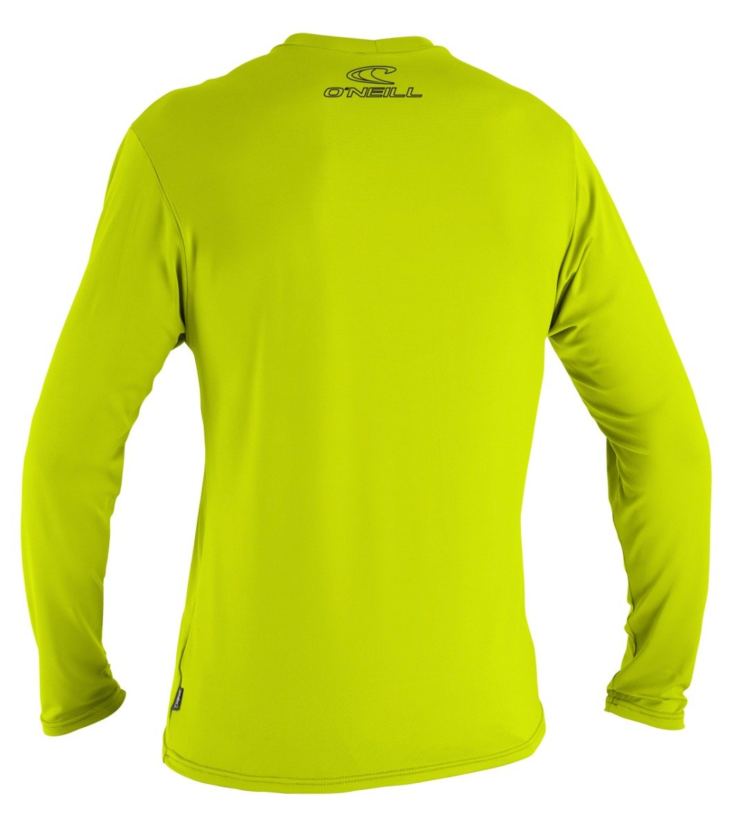 O'Neill Basic Skins mens Long Sleeve Sun Shirt - Lime - back