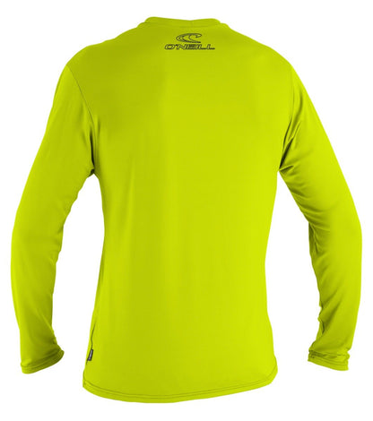 O'Neill Basic Skins mens Long Sleeve Sun Shirt - Lime - back