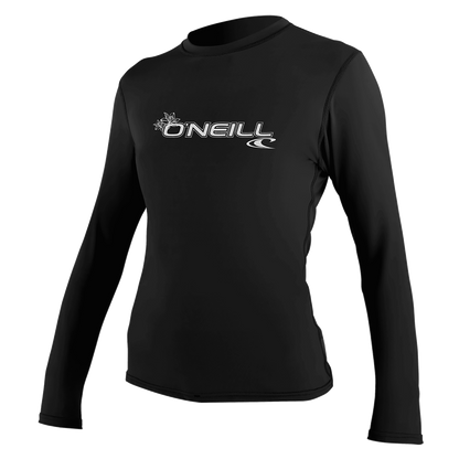 O'Neill Basic Skins Womens Long Sleeve Sun Shirt - Black - Front