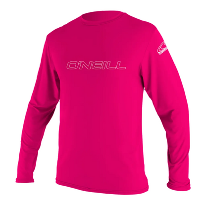 O'Neill Youth Basic Skins Long Sleeve Rash Tee (Age 12) SAMPLE - Watermelon