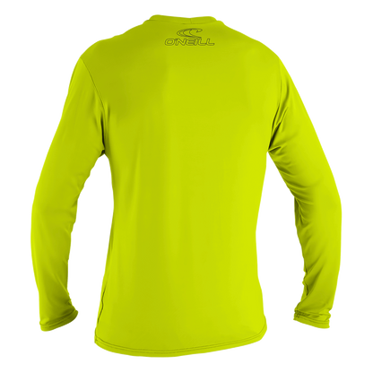 O'Neill Basic Skins Youth Long Sleeve Sun Shirt - Lime - Back