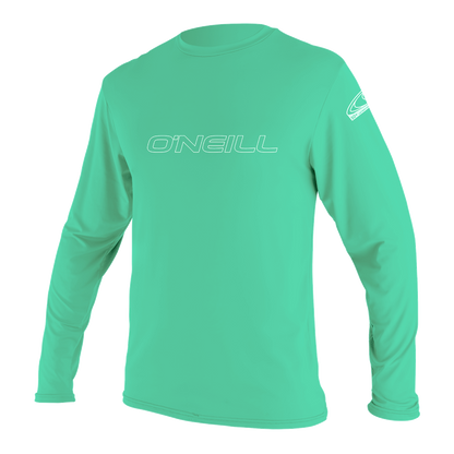 O'Neill Youth Basic Skins Long Sleeve Sun Shirt  2021 - Light Aqua - Front