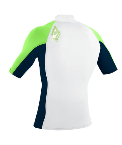 O'Neill Premium Skins S/S Turtleneck Rash Guard - White/Abyss/Dayglo