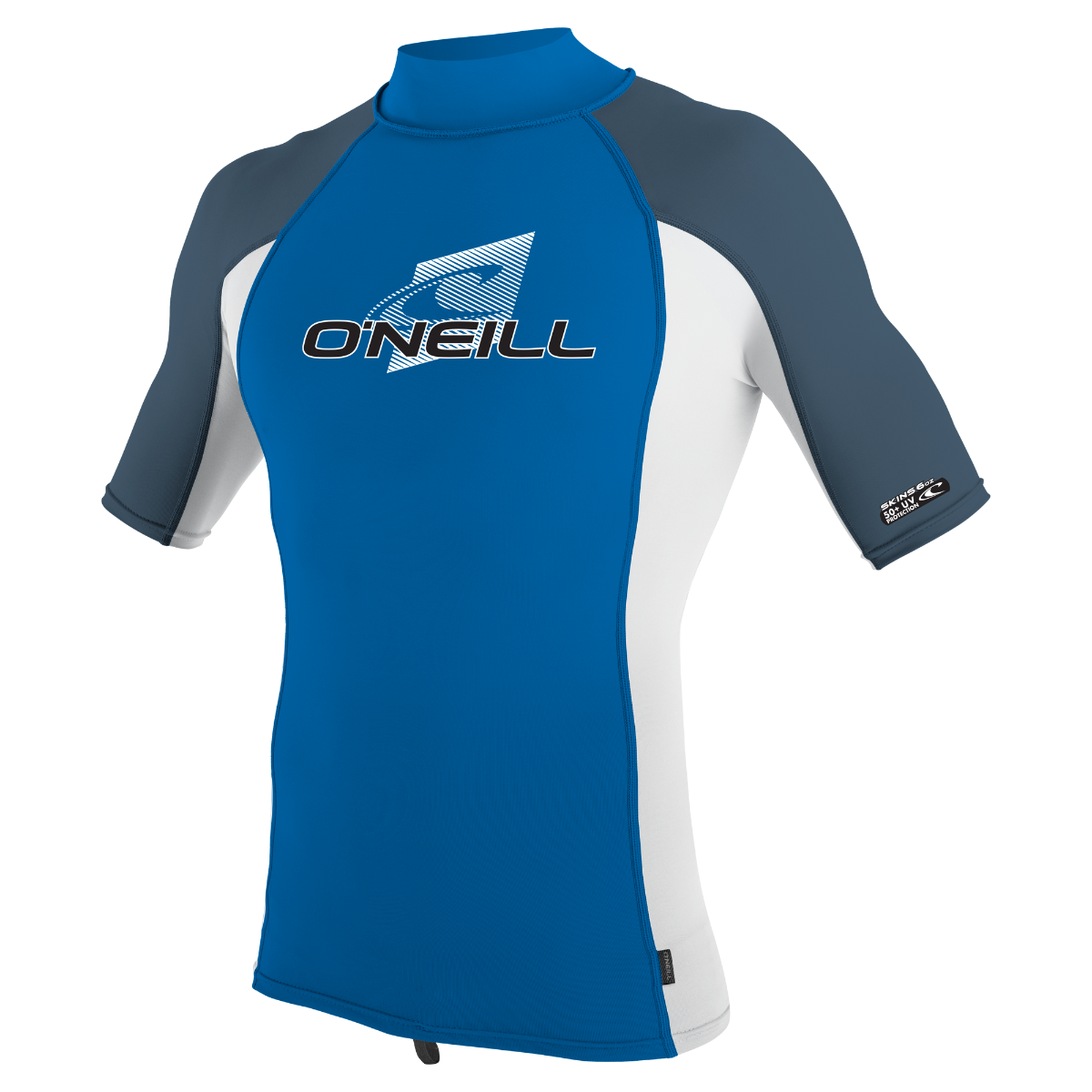 O'Neill Premium Skins Youth Turtleneck Rash Guard - Ocean/White/Copen Blue
