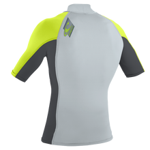O'Neill Premium Youth Skins Short Sleeve Rash Guard - Grey/Graphite/Dayglo