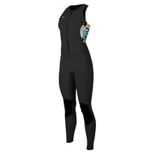 O'Neill Womens Bahia 1.5mm Front Zip Sleeveless Summer Wetsuit in Black / Mikah Floral