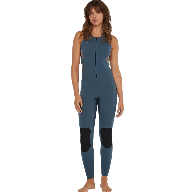 O'Neill Women's Bahia 1.5mm Front Zip Sleeveless Summer Wetsuit 2025 - Copenblu / Painted Tropics