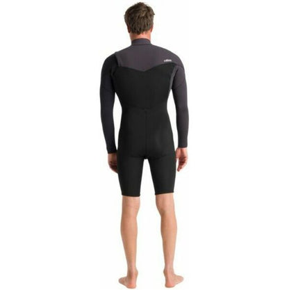C-Skins Session 3/2mm Long Sleeve Chest Zip Shorty Wetsuit 2025 - Black