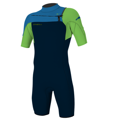 O'Neill Hammer 2mm Men's Chest Zip Shorty Wetsuit - Abyss/Dayglo/Ocean