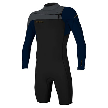O'Neill Hammer 2mm Chest Zip LS Shorty in Black / Abyss / Graphite