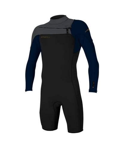 O'Neill Hammer 2mm Chest Zip Long-Sleeved Shorty (Medium) SAMPLE - Black/Abyss/Graphite