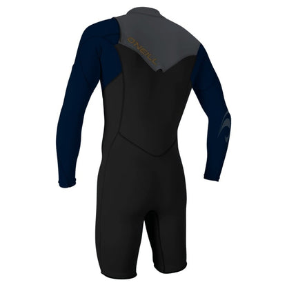 O'Neill Hammer 2mm Men's Chest Zip LS Shorty Wetsuit 2026 - Black / Abyss / Graphite