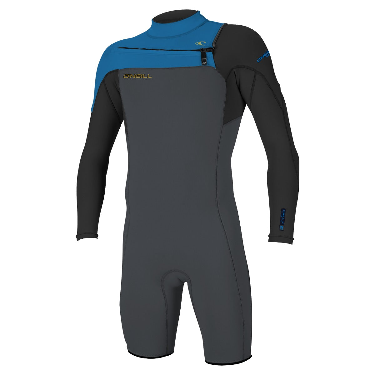 O'Neill Hammer 2mm Men's Chest Zip LS Shorty Wetsuit 2025 - Graphite / Black / Ocean