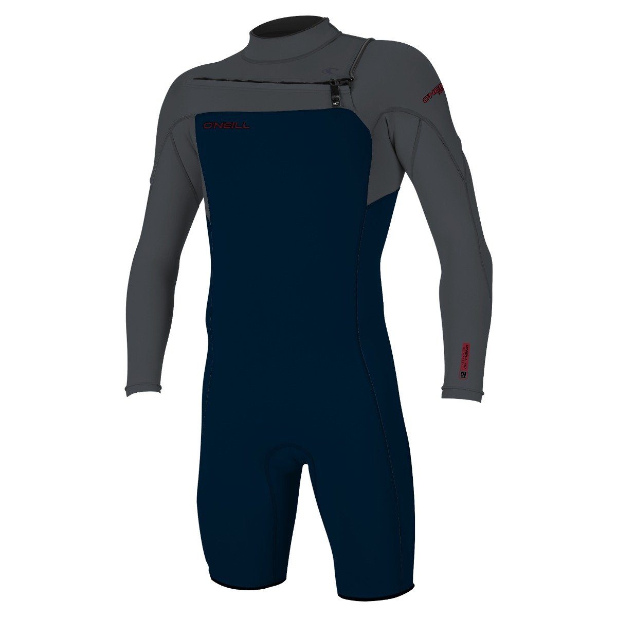 O'Neill Hammer 2mm Chest Zip Long Arm Shorty Wetsuit in Abyss / Graphite