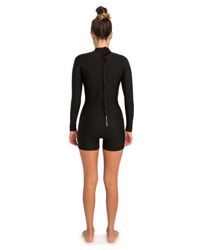 Rip Curl Womens GBomb 2/2mm Long Sleeve Shorty Wetsuit 2021 - Black - Back