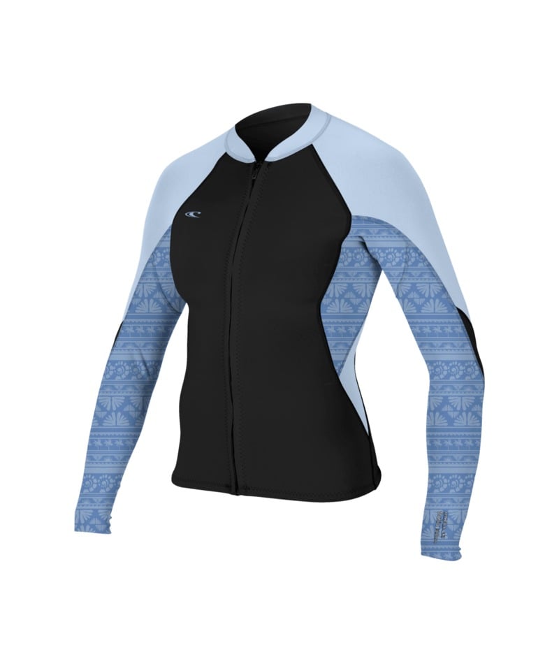 O'Neill Womens Bahia 1/0.5mm Full-Zip Jacket in Black / Surf Abstract / Chambray Blue