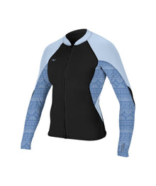 O'Neill Womens Bahia 1/0.5mm Full-Zip Jacket in Black / Surf Abstract / Chambray Blue