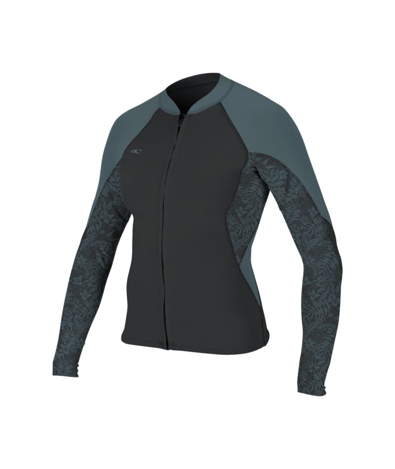 O'Neill Womens Bahia 1/0.5mm Full-Zip Jacket in Tempered Steel / Shaded Island Sky / Shade