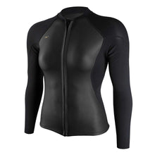 O'Neill Womens Bahia 1/0.5mm Full-Zip Wetsuit Jacket in Glideblack / Black