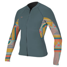 O'Neill Bahia Womens 1/0.5mm Full-Zip Wetsuit Jacket in Shade / Arta Geo / Shade