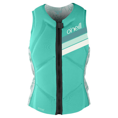 O'Neill Womens Slasher Comp Impact Vest in Opal/Mirage Tropical