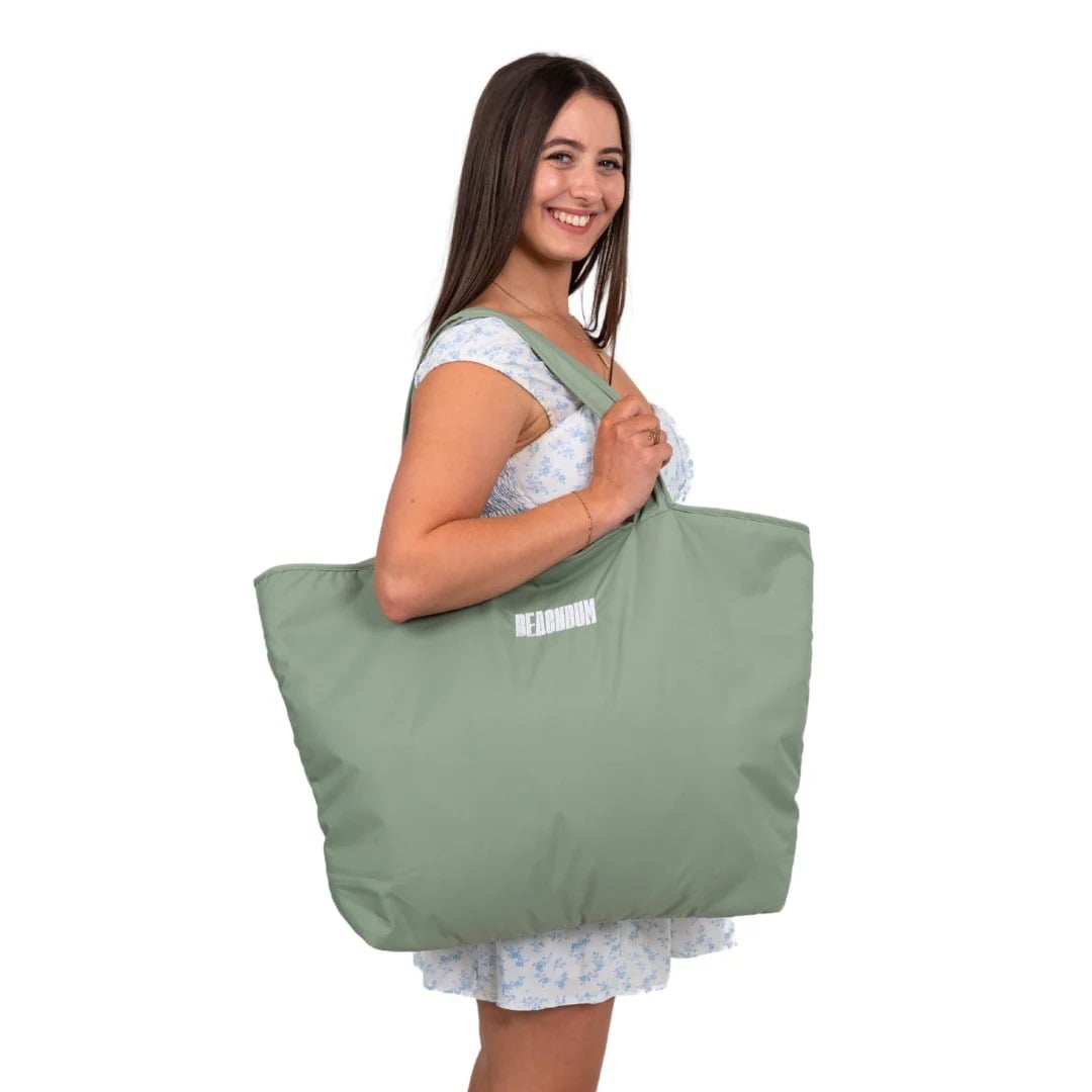 Beachbum Recycled Reversible Tote Bag in Mint Green
