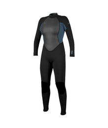 O'Neill Womens Reactor-2 3/2mm Back Zip Summer Wetsuit in Black / Copen Blue