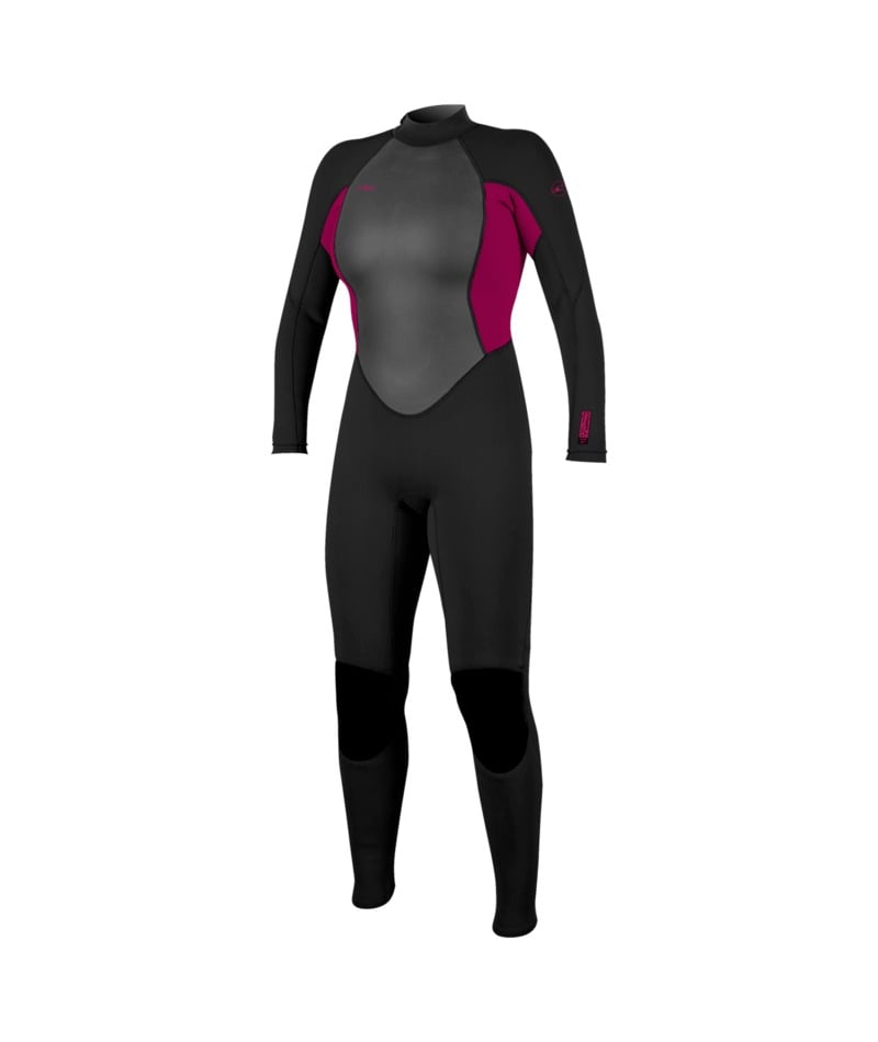O'Neill Womens Reactor-2 3/2mm Back Zip Summer Wetsuit in Black / Punk Pink