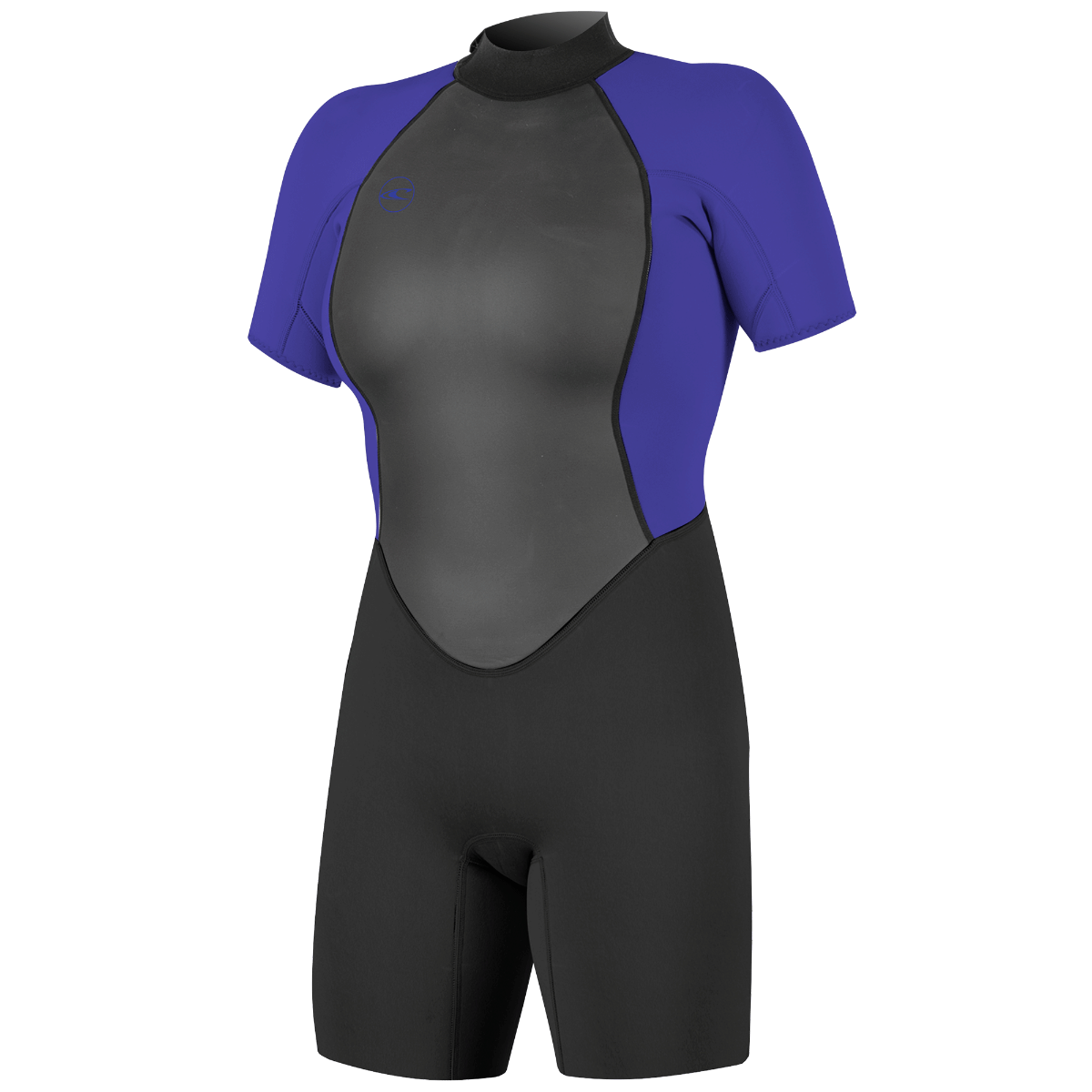 O'Neill Reactor II 2mm Womens Shorty Wetsuit - Black/Colbalt - Front