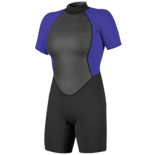 O'Neill Reactor II 2mm Womens Shorty Wetsuit - Black/Colbalt - Front