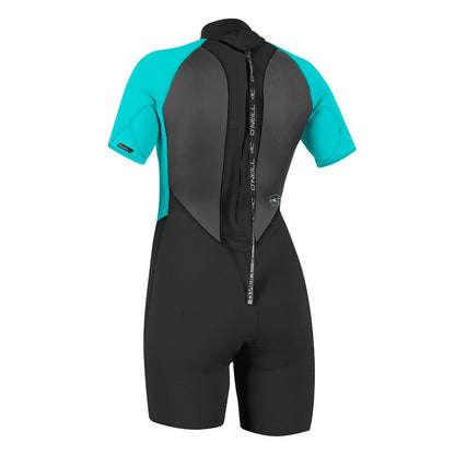 O'Neill Reactor II 2mm Shorty Ladies Wetsuit 2025 - Black/ Aqua