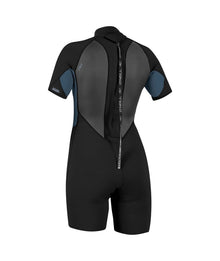 O'Neill Womens Reactor-2 2mm Back Zip Shorty 2026 - Black / Copen Blue