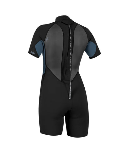 O'Neill Womens Reactor-2 2mm Back Zip Shorty 2026 - Black / Copen Blue