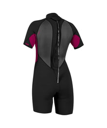 O'Neill Womens Reactor-2 3/2mm Back Zip Shorty 2026 - Black / Punk Pink