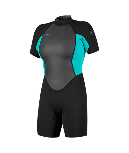 O'Neill Reactor-2 2mm Womens Back Zip Shorty Wetsuit - Back/Light Aqua