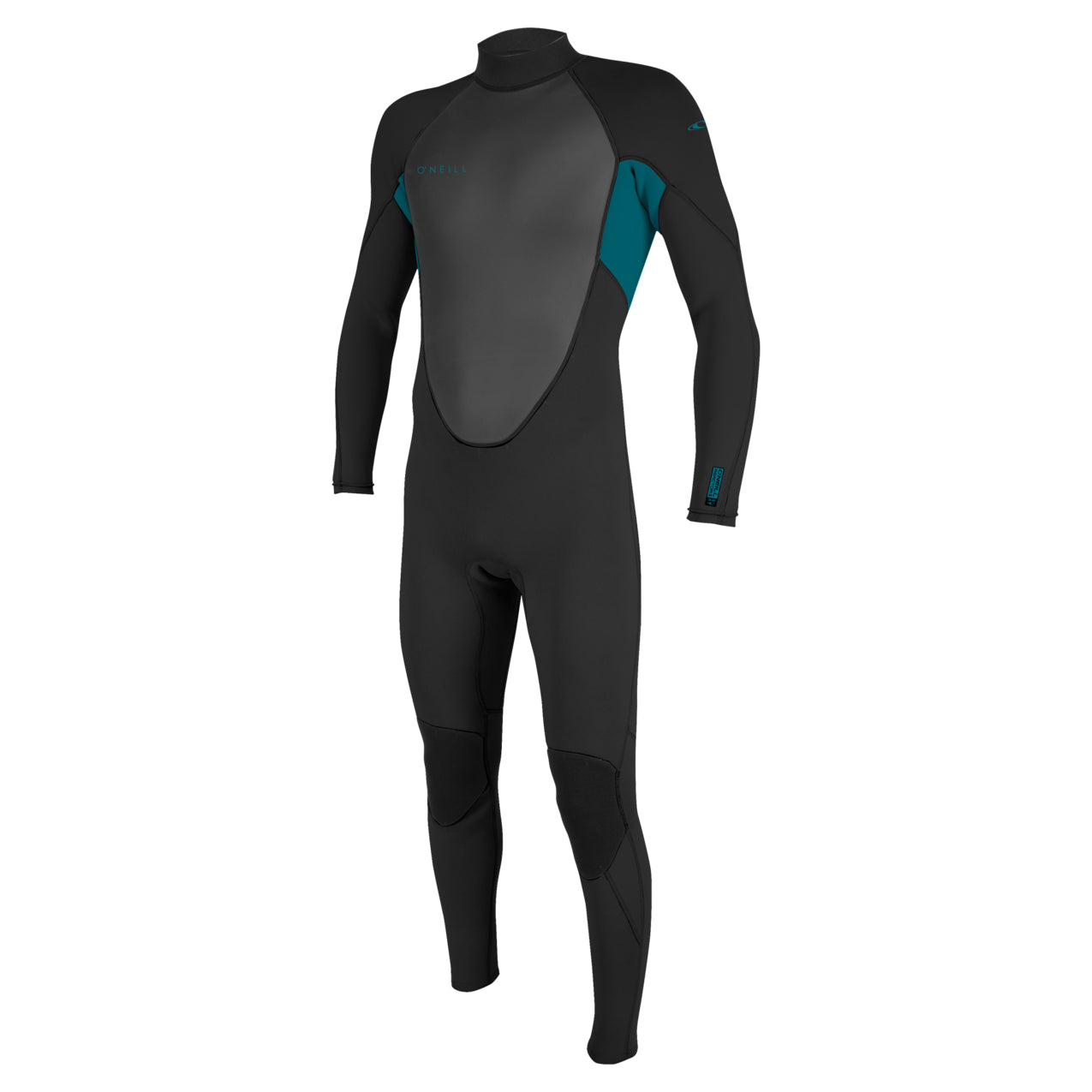 O'Neill Youth Reactor-2 3/2mm Back Zip Summer Wetsuit in Black / Tide Pool