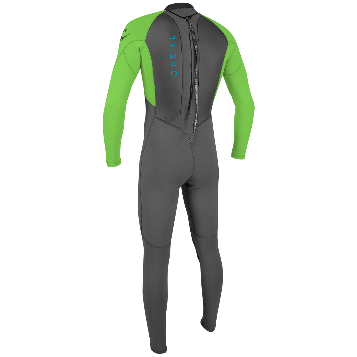 O'Neill Reactor 2 3/2mm Youth Back Zip Summer Wetsuit  - Graphite/Day Glo - Back
