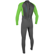 O'Neill Reactor 2 3/2mm Youth Back Zip Summer Wetsuit  - Graphite/Day Glo - Back