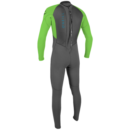O'Neill Reactor 2 3/2mm Youth Back Zip Summer Wetsuit  - Graphite/Day Glo - Back