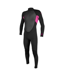 O'Neill Youth Reactor-2 3/2mm Back Zip Summer Wetsuit in Black / Berry