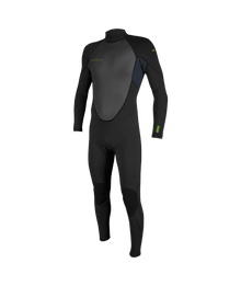 O'Neill Reactor-2 3/2mm Youth Back Zip Summer Wetsuit - Black / Slate