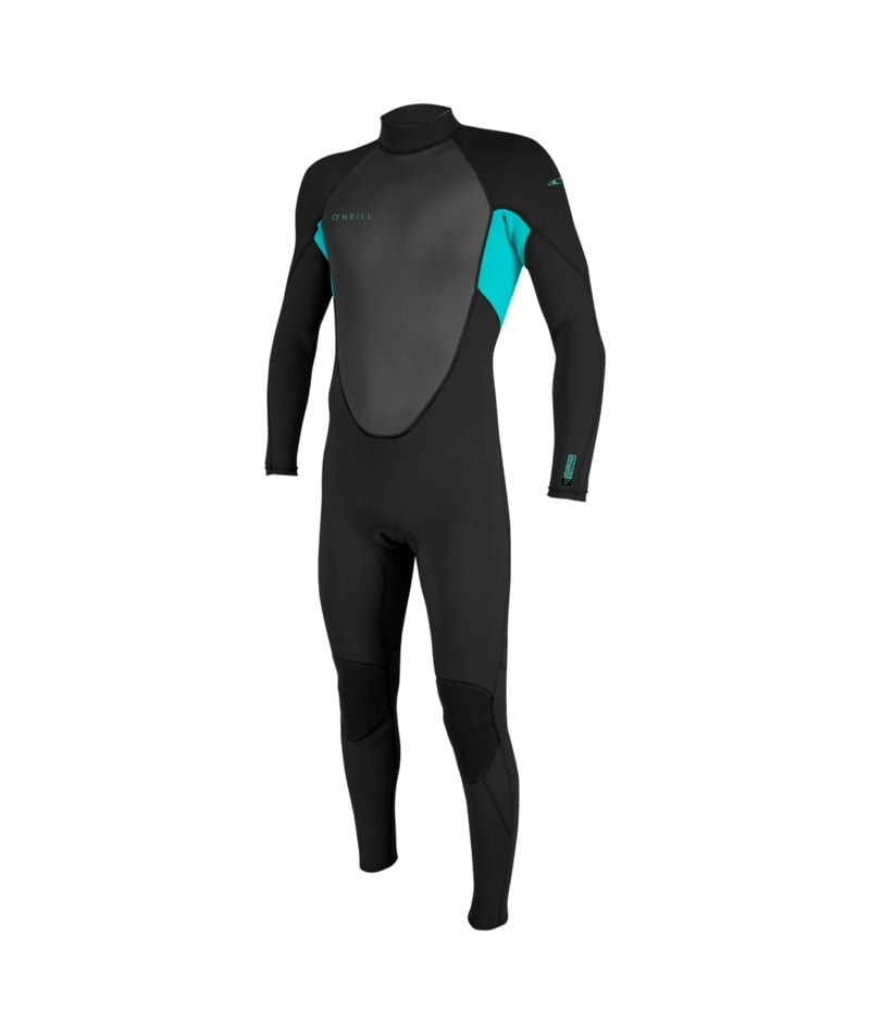 O'Neill Youth Reactor-2 3/2mm Back Zip Summer Wetsuit in Black / Light Aqua