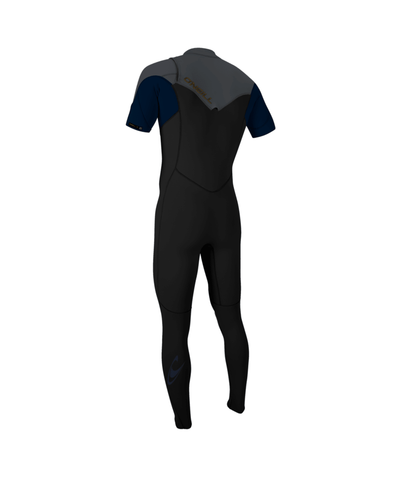 O'Neill Hammer 2mm Mens Chest Zip Short Sleeve Shorty Wetsuit 2026 - Black/Abyss/Graphite