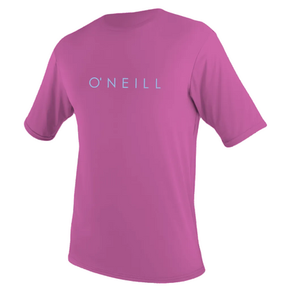 O'Neill Youth Basic UPF30+ Short Sleeve Sun Shirt - Fox Pink - SAMPLE