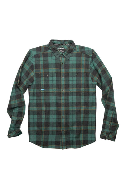 Kavu Big Joe Flannel Shirt in Hemlock Hook Green