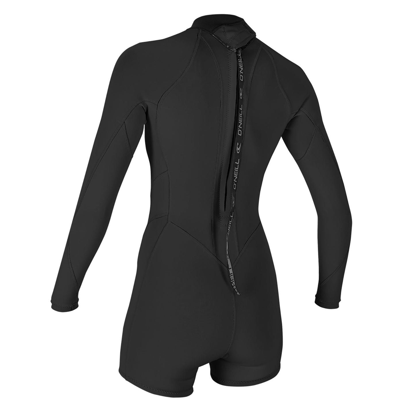 O'Neill Bahia 2/1mm Womens Back Zip Long Sleeve Shorty Wetsuit - Black