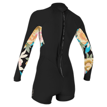 O'Neill Bahia 2/1mm Women's Back Zip Long Arm Shorty 2025 - Black / Mikah Floral
