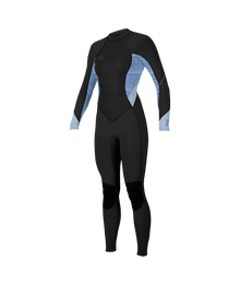O'Neill Bahia 3/2mm Womens Back Zip Wetsuit - Black/Surf Abstract/Chambray Blue