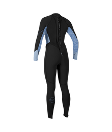 O'Neill Bahia 3/2mm Womens Back Zip Wetsuit 2026 - Black/Surf Abstract/Chambray Blue